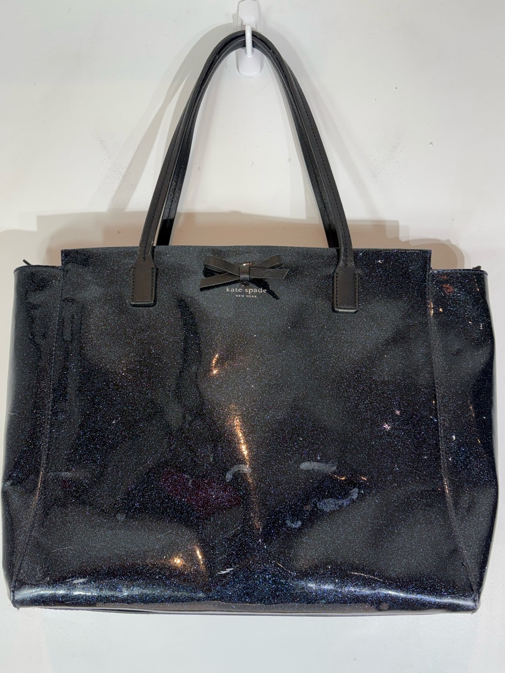Kate Spade Mavis Street Taden Navy Glitter Zip Tote
